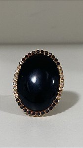 Anel ARO 21 CASA AFFONSO QUARTZO NEGRO , DIAMANTES E ESPINÉLIOS