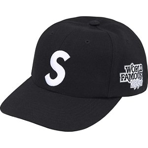 SUPREME - Boné WORLD FAMOUS S LOGO 6-PANEL Black