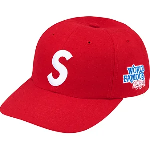 SUPREME - Boné " WORLD FAMOUS S LOGO 6-PANEL Red "