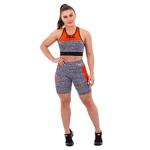 Top Everlast 18A Cinza/Laranja Feminino