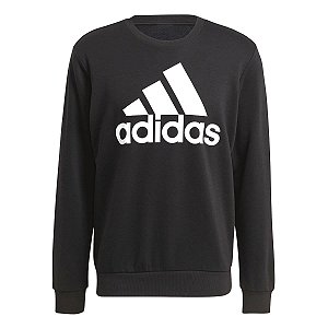 Moletom Adidas Sem Capuz Logo Preto Masculino