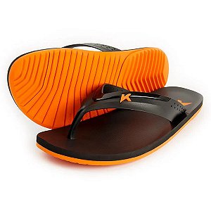 Sandália Kenner One Breath Preto/Laranja Masculino