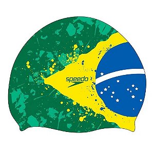 Touca Natação Speedo Flag Brasil Verde