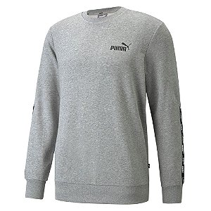 Moletom Puma Sem Capuz Power Cinza Claro Masculino