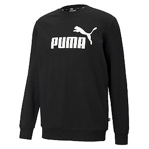 Moletom Puma Big Logo Crew Tr Preto Masculino