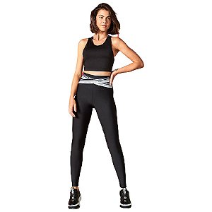 Conjunto Colcci Top/Calça Slim Elastico Preto Feminino