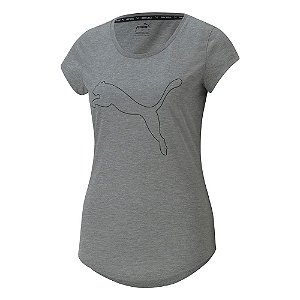 Camiseta Puma Performance Heather Cinza Feminino