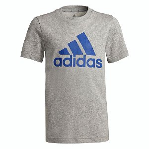 Camiseta Adidas Basic Big Logo Infantil Cinza
