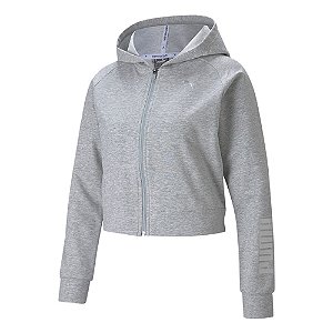 Jaqueta Puma Rtg Full Zip Feminino Cinza Claro