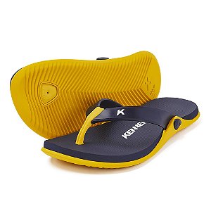 Sandália Kenner Groove Azul Marinho e Amarelo Masculino