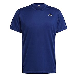 Camiseta Adidas Run It Basic Azul Masculino