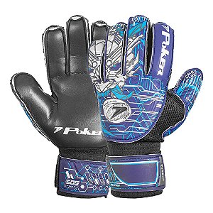 Luva de Goleiro Poker Campo High Tech Semi Profissional Azul