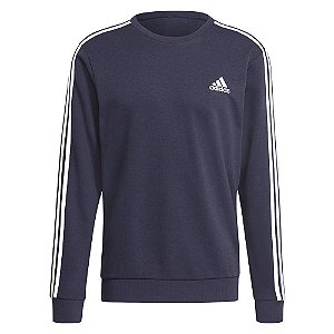 Moletom Adidas Essentials 3s Bald Azul Marinho Masculino