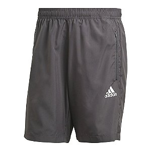 Shorts Adidas Running D2M Plano Cinza Escuro Masculino