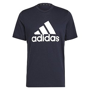 Camiseta Adidas D2M Logo Feelready Azul Marinho Masculino