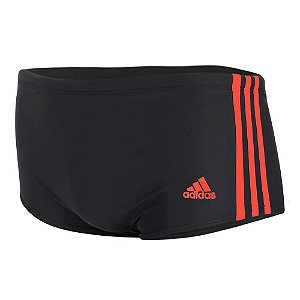 Sunga Adidas 3s Wide Preto e Laranja Masculino