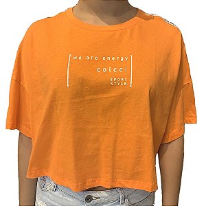 Camiseta Colcci Basic Fit Feminino Laranja Calazan