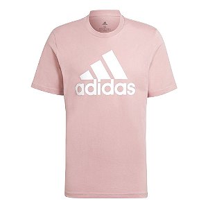 Camiseta Adidas Training Logo Rosa Claro Masculino