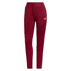 Calça Adidas Treino 3 Listras Feminino Bordo