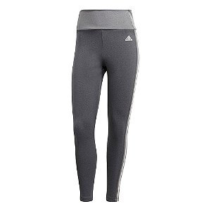 Calça Legging Adidas Essentials 3s Feminino Cinza Escuro