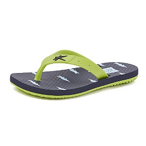 Sandália Kenner Summer Croco Azul Marinho e Verde Infantil