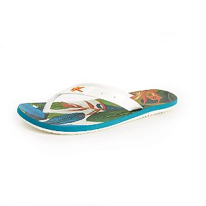 Sandália Kenner Summer Tropical Branco Masculino