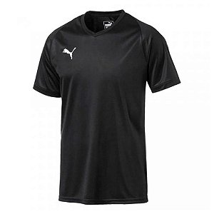 Camiseta Puma Liga Jersey Active Preto e Branco Masculino