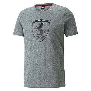 Camiseta Puma Algodão Ferrari Race Tonal Cinza Masculino