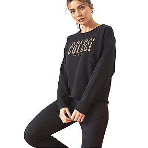 Moletom Colcci Basic Sculp Feminino Preto e Amarelo