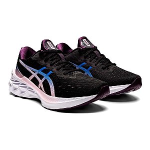 Tenis Asics Novablast 2 Feminino Preto e Rosa Claro