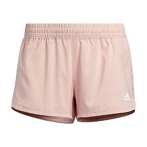 Shorts Adidas Pacer 3 Stripes Feminino Rosa Claro