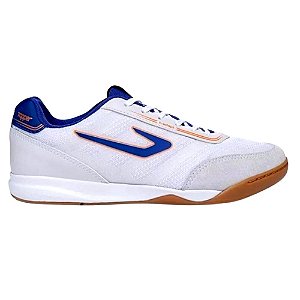 Chuteira Futsal Topper Letra II Branco e Azul Masculino