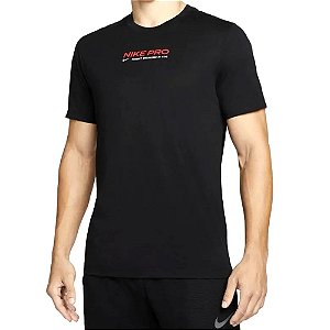 Camiseta Nike Pro Dri-FIT DB Preto e Vermelho Masculino