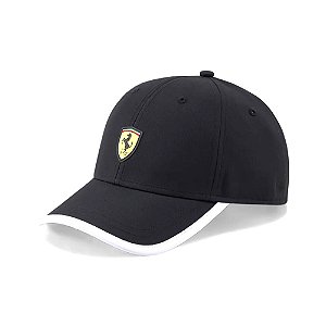 Boné Puma Ferrari SPTWR Race BB Cap Preto e Branco