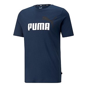 Camiseta Puma MC Essential 2 Logo Azul Marinho Masculino