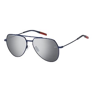 Óculos de Sol Solar Tommy Jeans 0064FS Azul Espelhado Prata