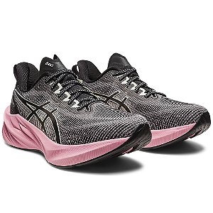 Tenis Asics Novablast 3 LE Preto e Rosa Feminino