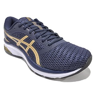 Tenis Asics Gel-Sparta Azul Marinho e Dourado Masculino