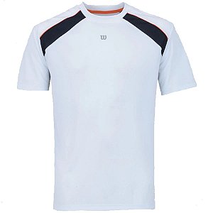 Camiseta Wilson Tour Branco/Azul Marinho