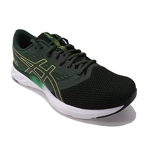 Tenis Asics Fuzeblast SE Verde Escuro e Amarelo Masculino