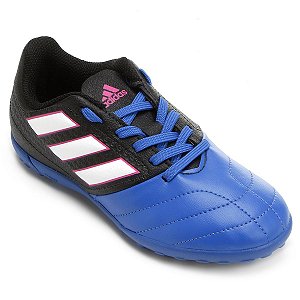 Chuteira Suíço Adidas Ace 17.4 Azul/Preto Infantil