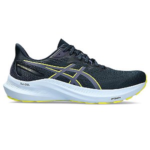 Tenis Asics GT-2000 12 Corrida Azul e Amarelo Masculino