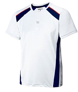 Camiseta Wilson Tour Branco/Marinho/Vermelho