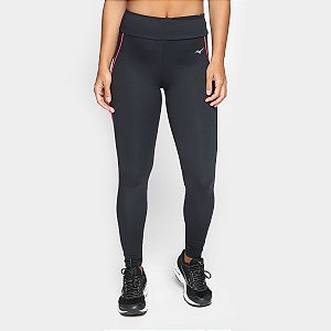 Calça Legging Mizuno Run Creation Preto/Rosa