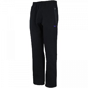 Calça Mizuno Moletom Way Preto/Azul