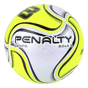 Bola de Futebol de Campo Penalty 8 X Prata e Amarelo