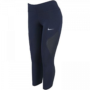 Calça Capri Nike Power Crop Racer Marinho