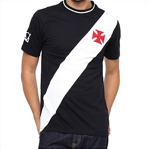 Camiseta Vasco da Gama Recorte Preto/Branco