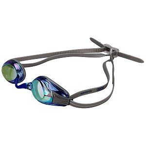 Óculos Natação Speedo Aquashark Cinza/Azul Espelhado