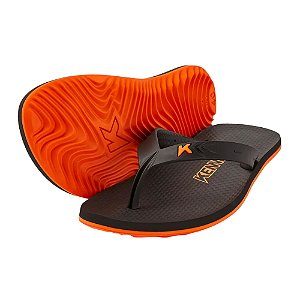 Sandália Kenner New Summer Chinelo Masculino Preto/Laranja